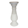 Sagebrook Home 12`` Pillar Shaped Ceramic Candle Holder, White/Gray