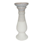 Sagebrook Home 12`` Pillar Shaped Ceramic Candle Holder, White/Gray