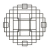 Sagebrook Home 15313 33" Metal Round Squares Wall Decor, Gunmetal Wb