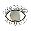 Sagebrook Home Metal/Rattan 29`` Eye Wall Accent W/ Mirror, Black