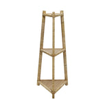 Sagebrook Home Wood/Rattan 37" Corner Triangle Shelf, Brown