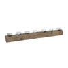 Sagebrook Home 15343-01 32" Wood Log 7-Cup Tealight Holder, Gray