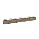 Sagebrook Home 15343-01 32" Wood Log 7-Cup Tealight Holder, Gray