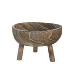 Sagebrook Home Wood 11`` Bowl With Legs, Gray