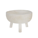 Sagebrook Home 15344-02 11" Wood Bowl With Legs, White