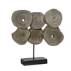 Sagebrook Home Wood 18``H 6-Rings On Stand, Gray