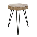 Sagebrook Home Wood/Metal 16`` Stool, Brown/Black
