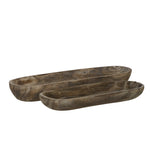 Sagebrook Home Set of 2 18/24`` Wood Decor Plates, Gray