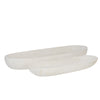 Sagebrook Home Set of 2 18/24`` Wood Decor Plates, White