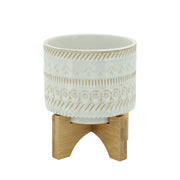 Sagebrook Home 6`` Tribal Planter W/ Wood Stand