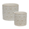 Sagebrook Home 15351-01 5"/7" Ceramic Sunburst Planter, Beige, Set of 2