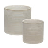 Sagebrook Home Set of 2 Ceramic 5/7" Dotted Planter, Beige
