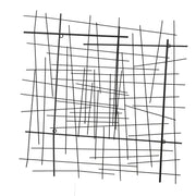 Sagebrook Home Metal 28`` Abstract Lines Wall Decor, Black Wb