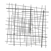 Sagebrook Home Metal 28`` Abstract Lines Wall Decor, Black Wb