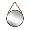 Sagebrook Home Metal 20`` Round Mirror W/ Beads, Black Wb