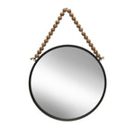 Sagebrook Home Metal 20`` Round Mirror W/ Beads, Black Wb