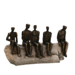 Sagebrook Home 15`` 5 Sitting Men Sculpture, Bronze