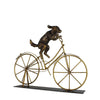 Sagebrook Home 15361-01 14" H Metal Dog On Bicycle Decor, Gold