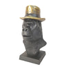 Sagebrook Home 15366 8" Gorilla Head with Hat Sculpture, Black