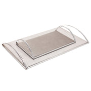 Sagebrook Home Set of 2 Metal 13/19`` Tray W/ Handles, Silver