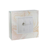 Sagebrook Home 15384 5" Wood/Glass Marbled Desk Clock, Pink