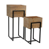 Sagebrook Home Set of 2 Wood/Metal 12/14`` Square Planters, Brown/Black