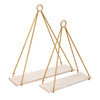Sagebrook Home 15399-02 20"\24" Metal/Wood Triangle Shelf, White/Gold, Set of 2 