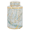 Sagebrook Home 15402-04 Ceramic 12" Jar With Gold Lid, Green
