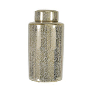 Sagebrook Home Ceramic 16`` Jar, Crackle Gold