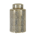 Sagebrook Home Ceramic 12`` Jar, Crackle Gold
