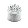Sagebrook Home 15419-02 4" Crystal Round Lotus Box, Silver