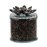 Sagebrook Home Crystal 5`` Round Lotus Box, Smoke