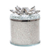 Sagebrook Home Crystal 5`` Round Lotus Box, Clear