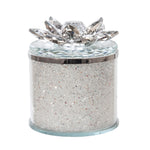 Sagebrook Home Crystal 5`` Round Lotus Box, Clear