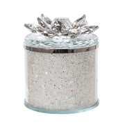 Sagebrook Home Crystal 5`` Round Lotus Box, Clear