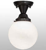 Meyda Lighting 154223 8"W Revival Schoolhouse White Globe Flushmount Ceiling Fixtures