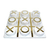 Sagebrook Home Marble 12X12 Tic-Tac-Toe, White/Gold