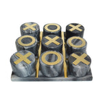 Sagebrook Home Marble 7X7 Tic-Tac-Toe, Black/Gold