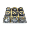 Sagebrook Home Marble 12X12 Tic-Tac-Toe, Black/Gold