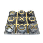 Sagebrook Home Marble 12X12 Tic-Tac-Toe, Black/Gold