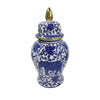 Sagebrook Home 15425-02 14" Temple Jar with Elephant, Blue & White