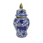 Sagebrook Home 15425-02 14" Temple Jar with Elephant, Blue & White