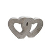 Sagebrook Home 10" Ceramic Double Heart Table Decor, Silver