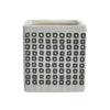 Sagebrook Home 15428-07 4" Ceramic Square Shaped Dotted Pen Holder, Black