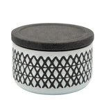 Sagebrook Home Ceramic 5`` Covered X-Design Jar, Black