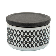 Sagebrook Home Ceramic 5`` Covered X-Design Jar, Black