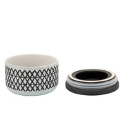Sagebrook Home Ceramic 5`` Covered X-Design Jar, Black