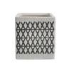 Sagebrook Home 15429-07 4" Ceramic Square Shaped X-Design Pen Holder, Black