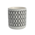 Sagebrook Home 15429-08 4" Ceramic X-Design Pen Holder, Black