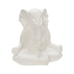 Sagebrook Home 15431 7" Ceramic Yoga Elephant, White